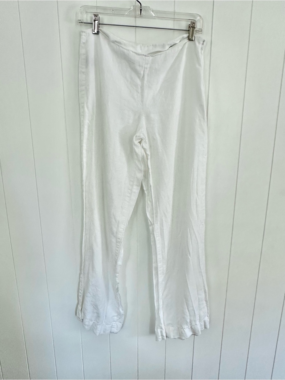 United Colors Of Benetton White Linen Beach Pants, Size Small